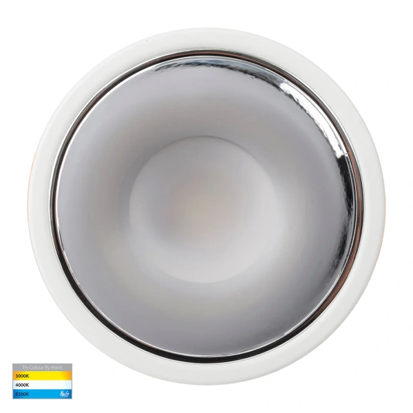 Recessed downlight Gleam WHT with Chrome Insert 3CCT Fixed Deep LED 9W IP54 Recessed downlight Gleam WHT with Chrome Insert 3CCT Fixed Deep LED 9W IP54