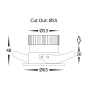 Recessed Downlight Niche Round LED 6W 3CCT IP54 BLK
