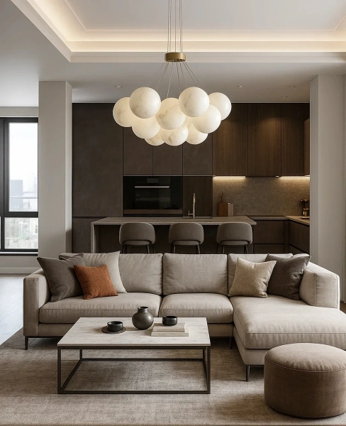 Pendant lamp Molina S13 Alabaster Spanish Marble G9 BRS