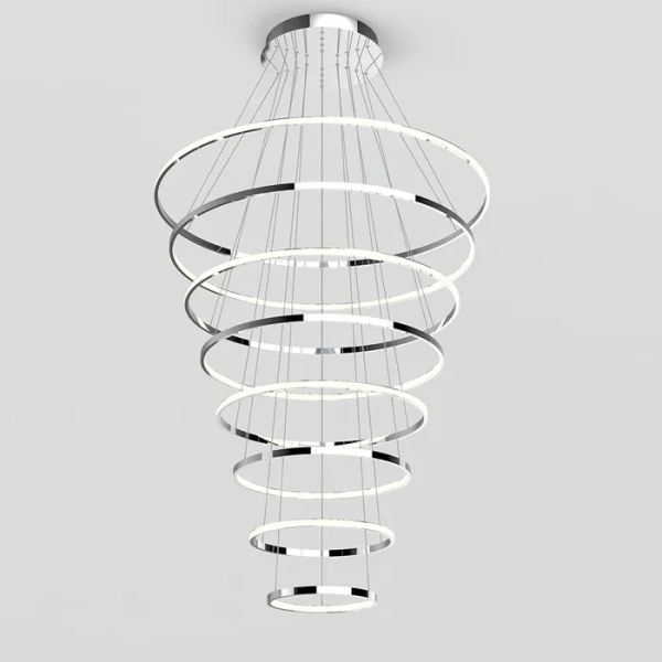 Pendant lamp Crown 8 Ring Chrome 5K Pendant lamp Crown 8 Ring Chrome 5K