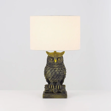 Table lamp Owl Sculpture LED Antique Brass