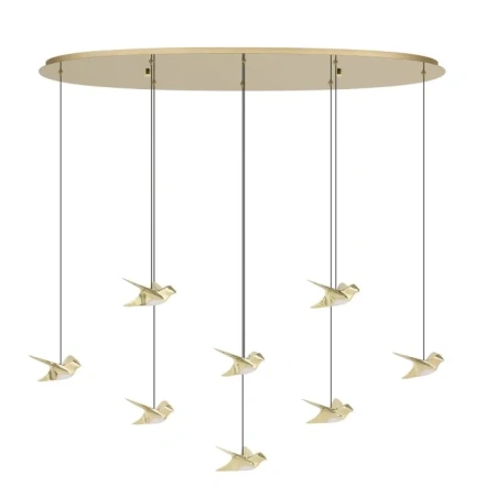 Pendant lamp Paratebueno 2 8 Birds LED 34W 3K BRS