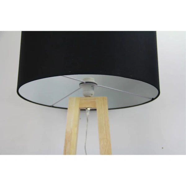 Floor lamp EDRA TIMBER w- BLACK COTTON SHADE