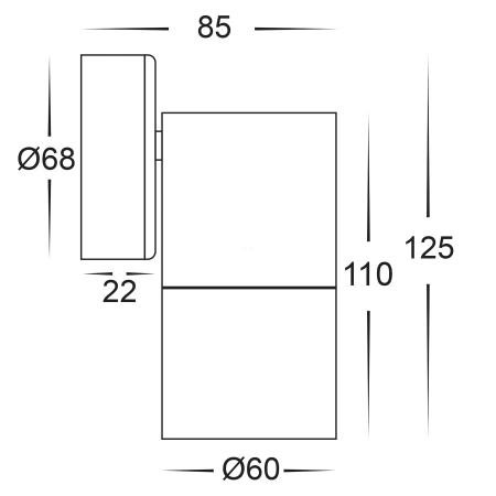 Wall light Tivah Fixed Down MR16 3CCT GR