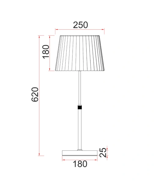 Table lamp CRECER-T3 E27 WHT