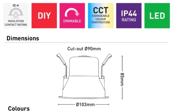 Downlight Cruz 8W LED CCT Anti-Glare Deep BLK flex and plug Downlight Cruz 8W LED CCT Anti-Glare Deep BLK flex and plug