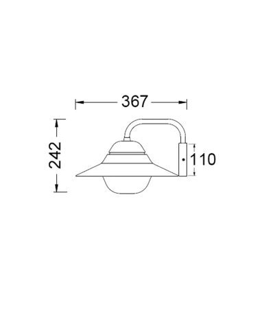 Wall light Spy W1 E27 IP44 BLK