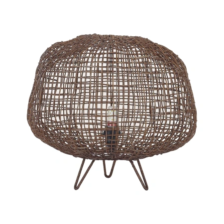Table lamp Nerina Rattan E27 Brown