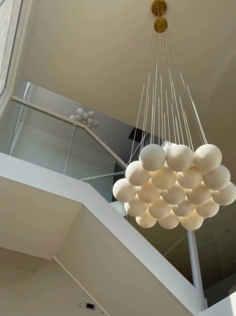 Pendant lamp Molina S19 Alabaster Spanish Marble G9 BRS