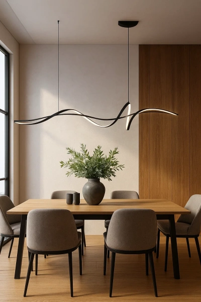 Pendant lamp Famous linear 2 P1 LED 20W 3K L1200 BK