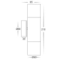 Wall light Tivah Light Up Down MR16 3CCT BR