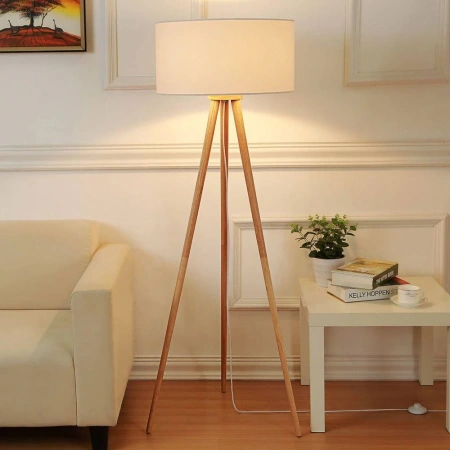 Floor lamp Briar E27 tripod WHT