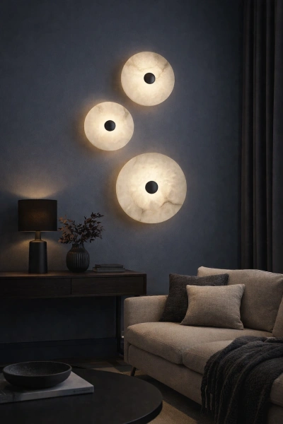 Wall light Zarra Alabaster Spanish Marble LED 7W 3CCT BLK