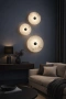 Wall light Zarra Alabaster Spanish Marble D25cm 3CCT BLK