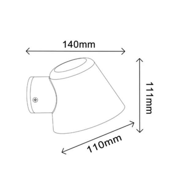 Wall light SKOPA 2 Glass Diffuser Flat Top Cone 35W