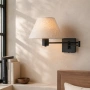 Wall lamp Elspet Swing Arm with charging ports blk