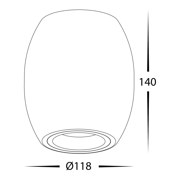 Surface downlight Nella 12W 240V 5CCT LED WHT