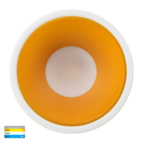 Recessed downlight Gleam WHT with Gold Insert 3CCT Fixed Deep LED 9W IP54 Recessed downlight Gleam WHT with Gold Insert 3CCT Fixed Deep LED 9W IP54