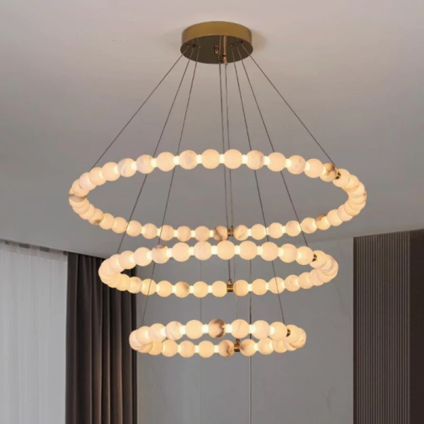 Pendant lamp Coronet 3 Alabaster Spanish Marble LED 90W CCT BRS