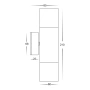 Wall light Tivah 316 Light Up Down MR16 3CCT SS