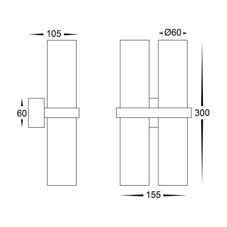 Wall light Luz WHT 3CCT Up-Down HV10392T IP65