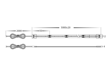 LED Strip COB Dotless LED 4.8w HV9760-IP67-320-3K