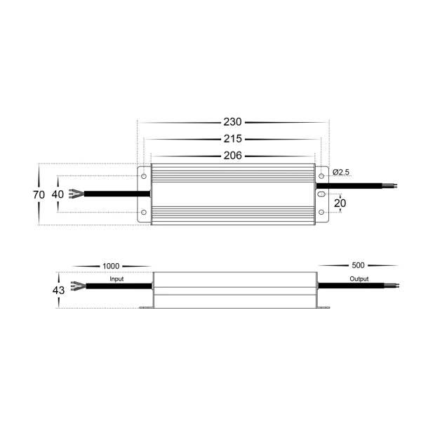 Driver LED HV9660-24V 100W IP66 Dim