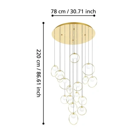 Pendant lamp PORTOCOLOM 17R LED 50W 3K BRS
