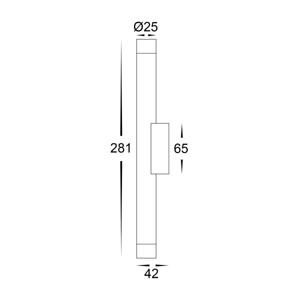Wall light Dugo Up & Down LED D25 WHT