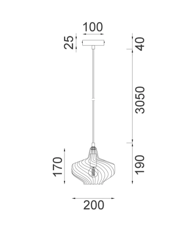 Pendant lamp CAMPANA 3 E14 D20 PUR