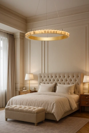 Pendant lamp Capella Alabaster Spanish Marble D100 LED 70W CCT Dim BRS