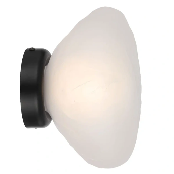 Wall light ZECCA D200 H200 IP44 BLACK FROST GLASS