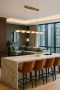 Pendant lamp Miraflores Alabaster Spanish Marble L120 LED 30W CCT Dim BRS