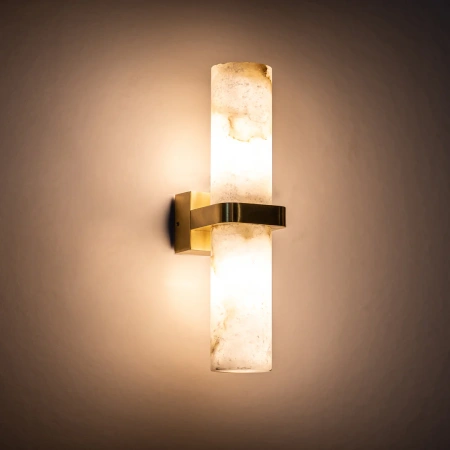Wall light Spanish Alabaster Glass Up & Down G9 18W BRS