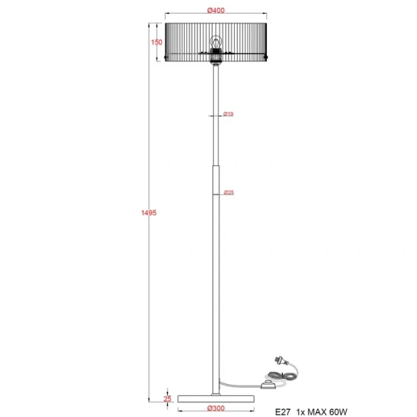 Floor light MEDICI 400mm GL