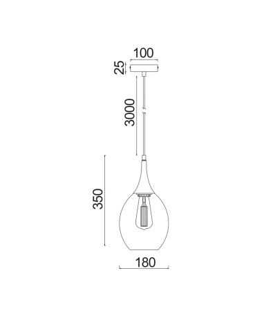 Pendant lamp BROTE 2 E27 D18 SM