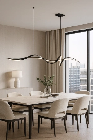 Pendant lamp Famous linear 2 P3 LED 30W 3CCT L1600 BK
