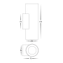 Wall light Aries Aluminium BLK Up-Down HV3626S-ALUBLK IP65
