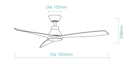 Ceiling Fan Triumph DC 52 LED Wi-Fi 28W BW