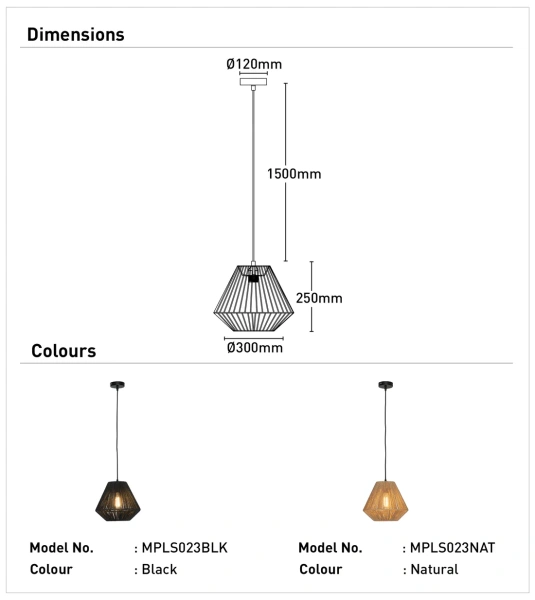 Pendant lamp Bridgewater E27 NAT Pendant lamp Bridgewater E27 NAT