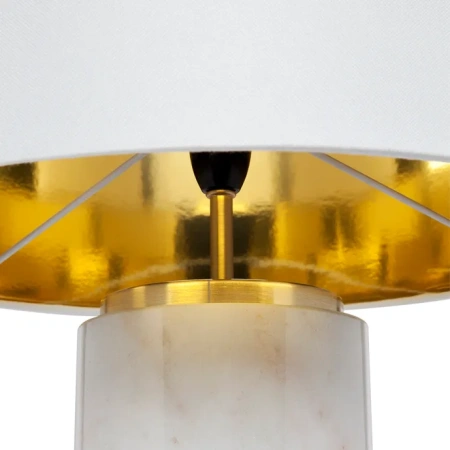 Table Lamp Paola Marble White w White Shade