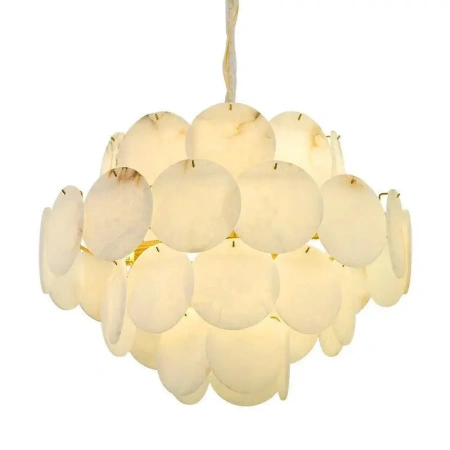 Pendant lamp Moreno S20 Alabaster Spanish Marble D80 BRS