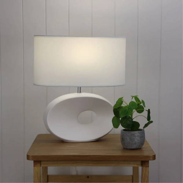 Table lamp LOUISE Ceramic E27 WHT
