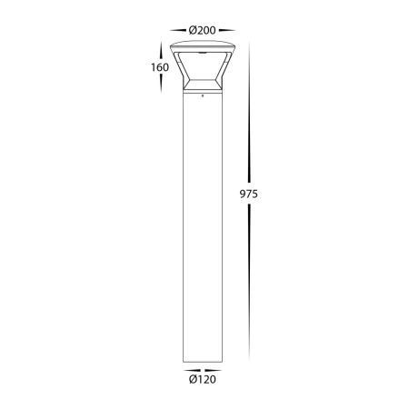 Garden light Thema Bollard 18W 240V BLK