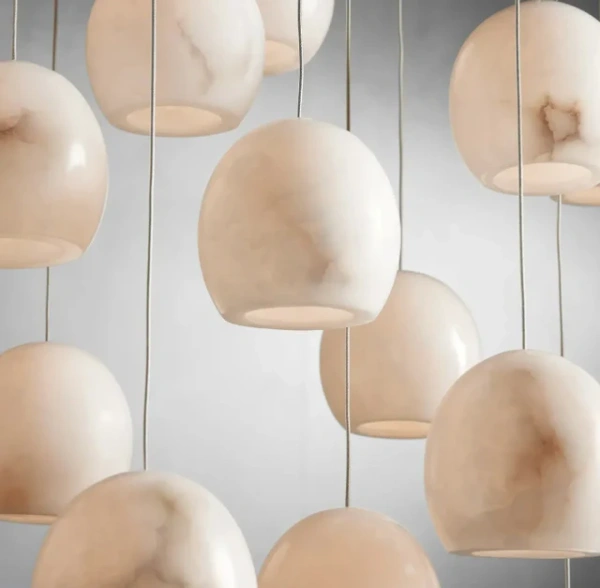 Pendant lamp Villaspesa 16 Alabaster Spanish Marble G9 BRS