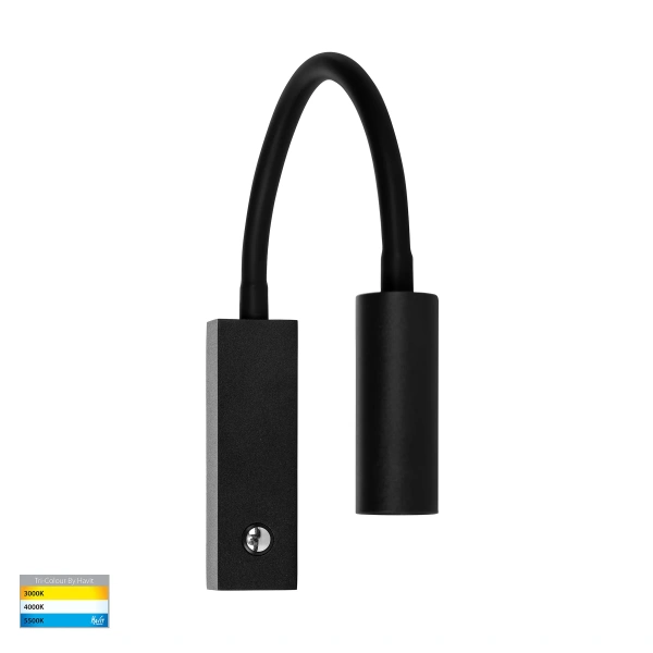 Wall light Lesen single with flexible arm 3CCT 3W BLK