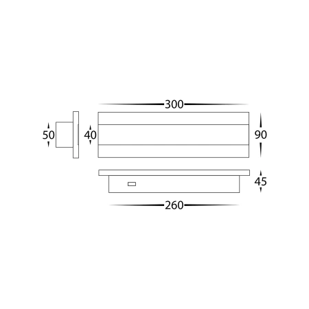 Wall light Barline LED 9W Tricol IP65 30cm BLK