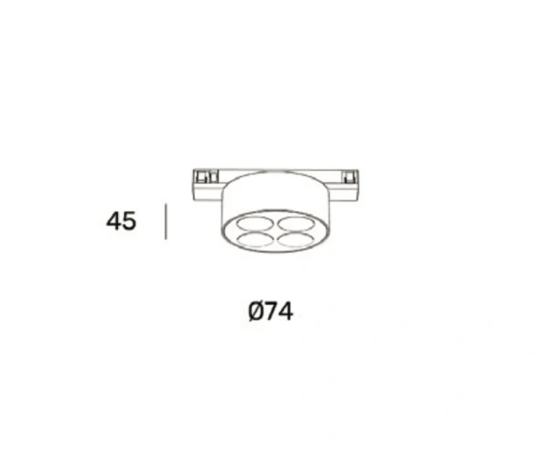 Track spot lens QUADRA Brass 48V 6W CCT