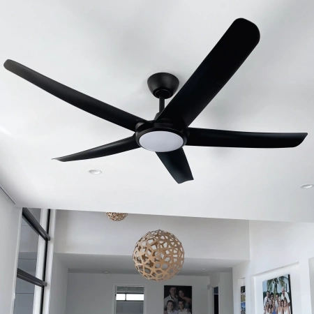Ceiling Fan Flatjet 3-4-5 blades LED 24W CCT BLK 56