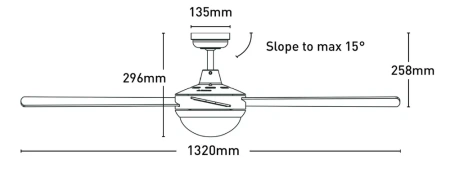 Ceiling fan Caprice AC BL D52